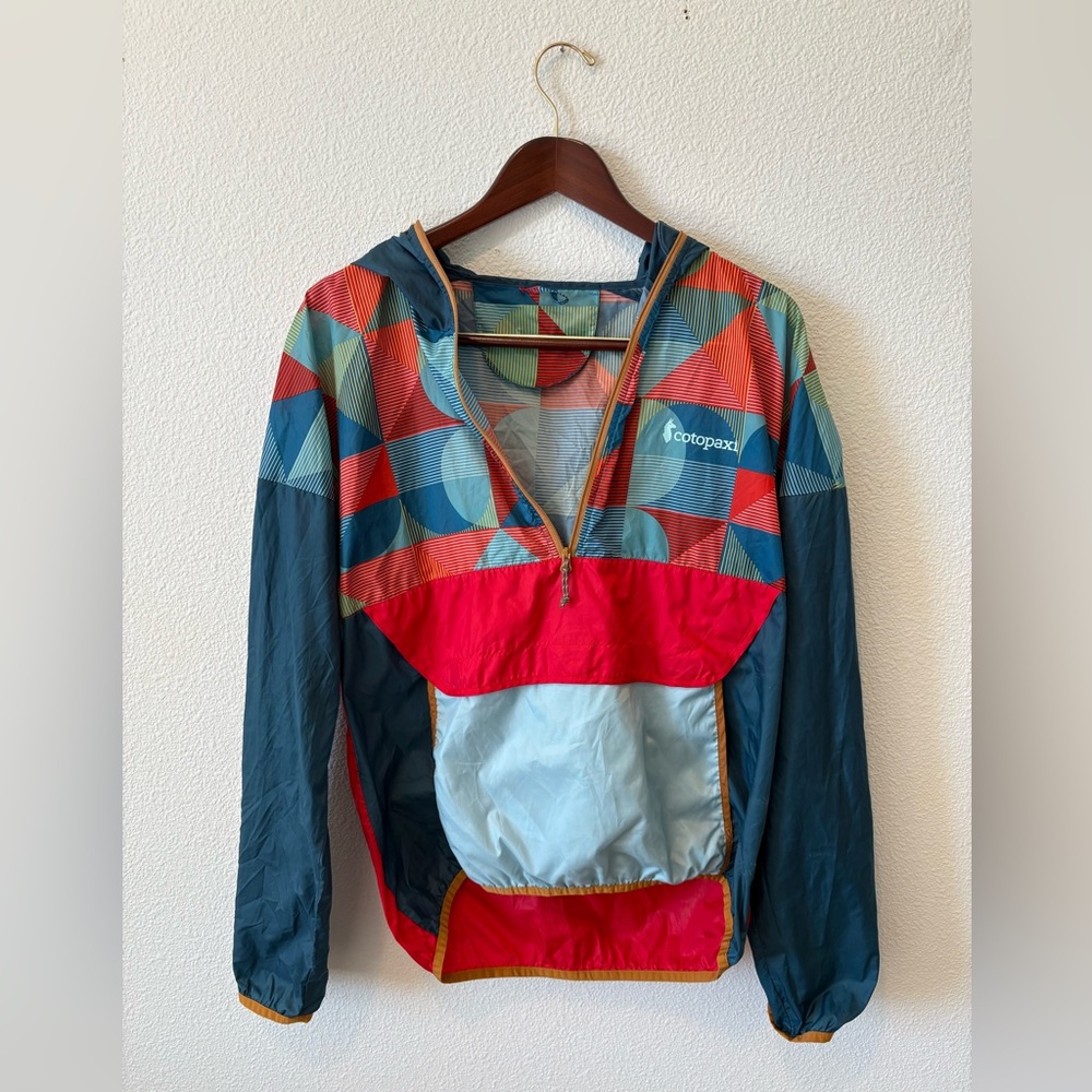 cotopaxi Multicolor Geometric Half-Zip Windbreaker Hoodie
